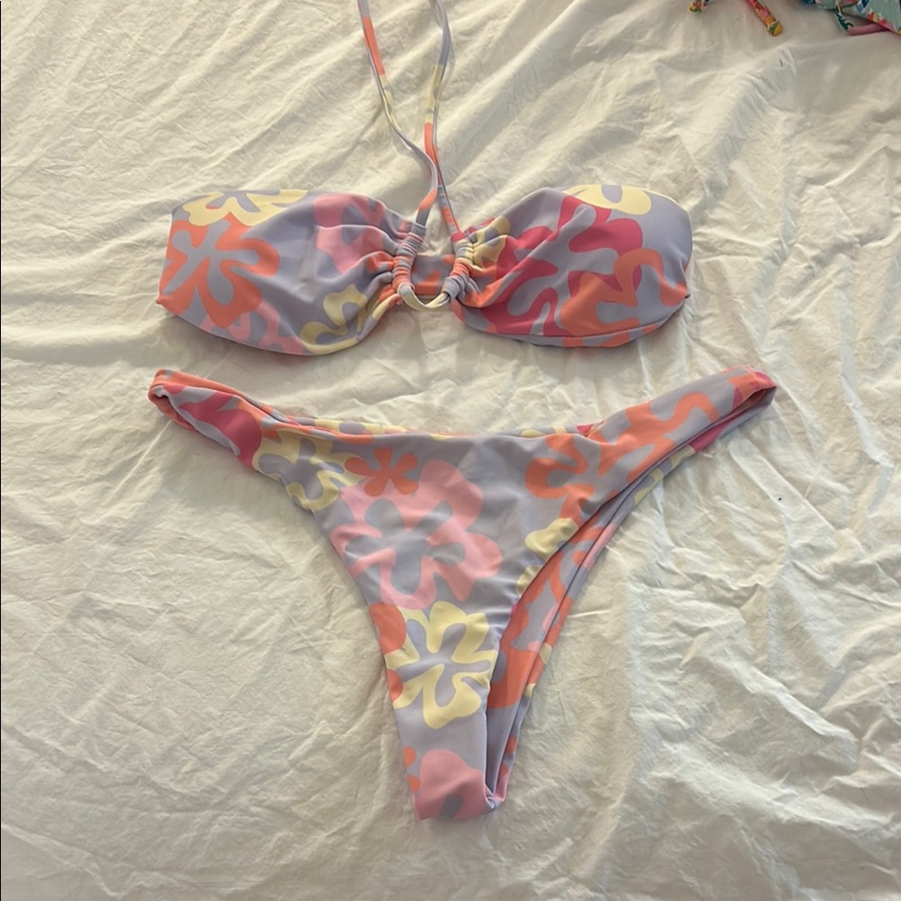 Floral Bikini Set in Pastel Colors